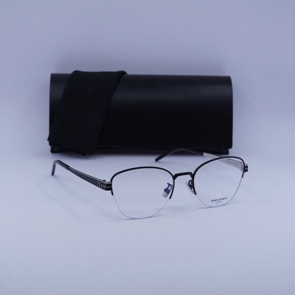 Saint Laurent SL M64 002 Cat Eye Eyeglasses 52mm – Black/Silver - Picture 1 of 11